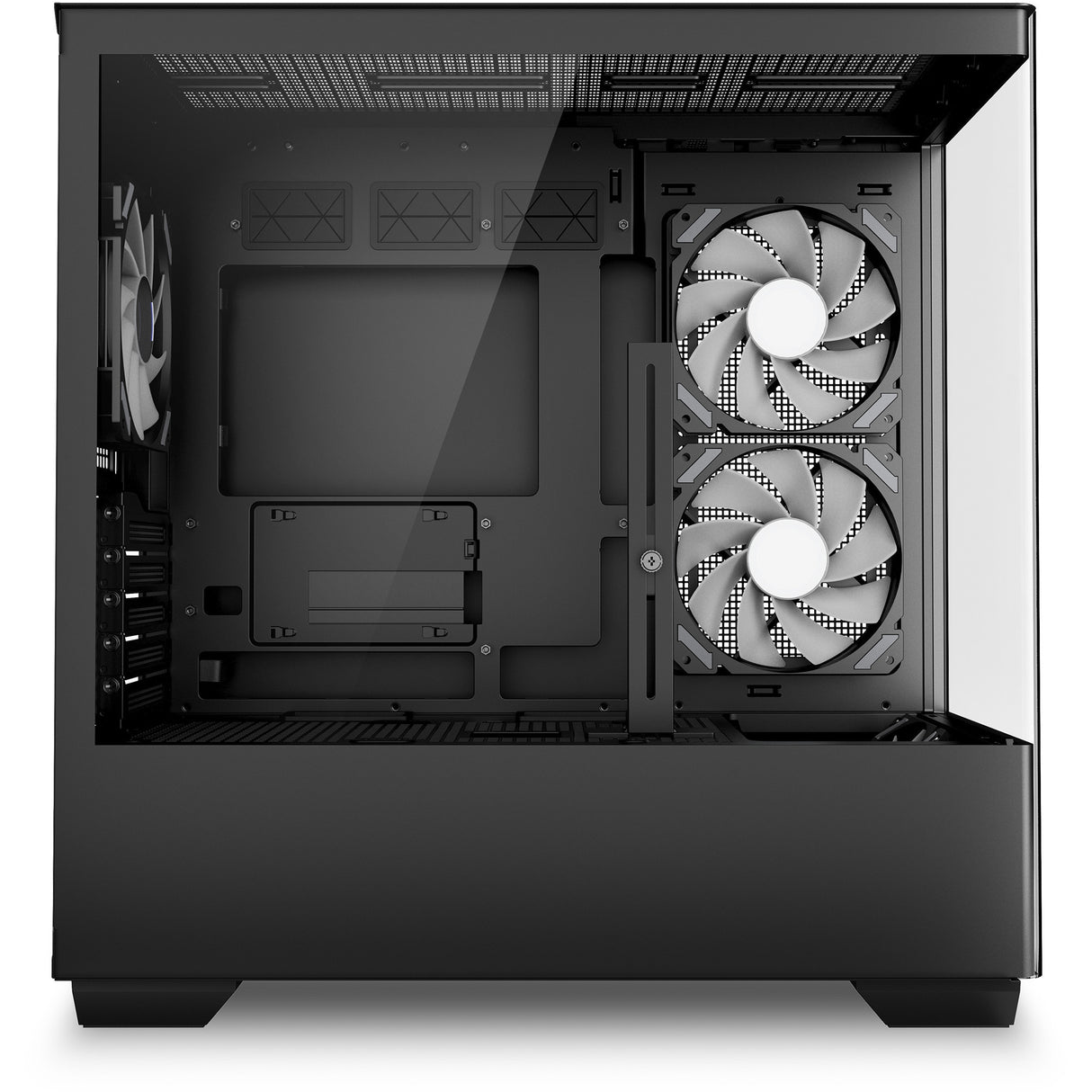 Sharkoon Elite Shark cm100 Midi-Tower-Gehäuse (schwarz | 2x USB-A | 1x USB-C | RGB | gehärtetes Glas)