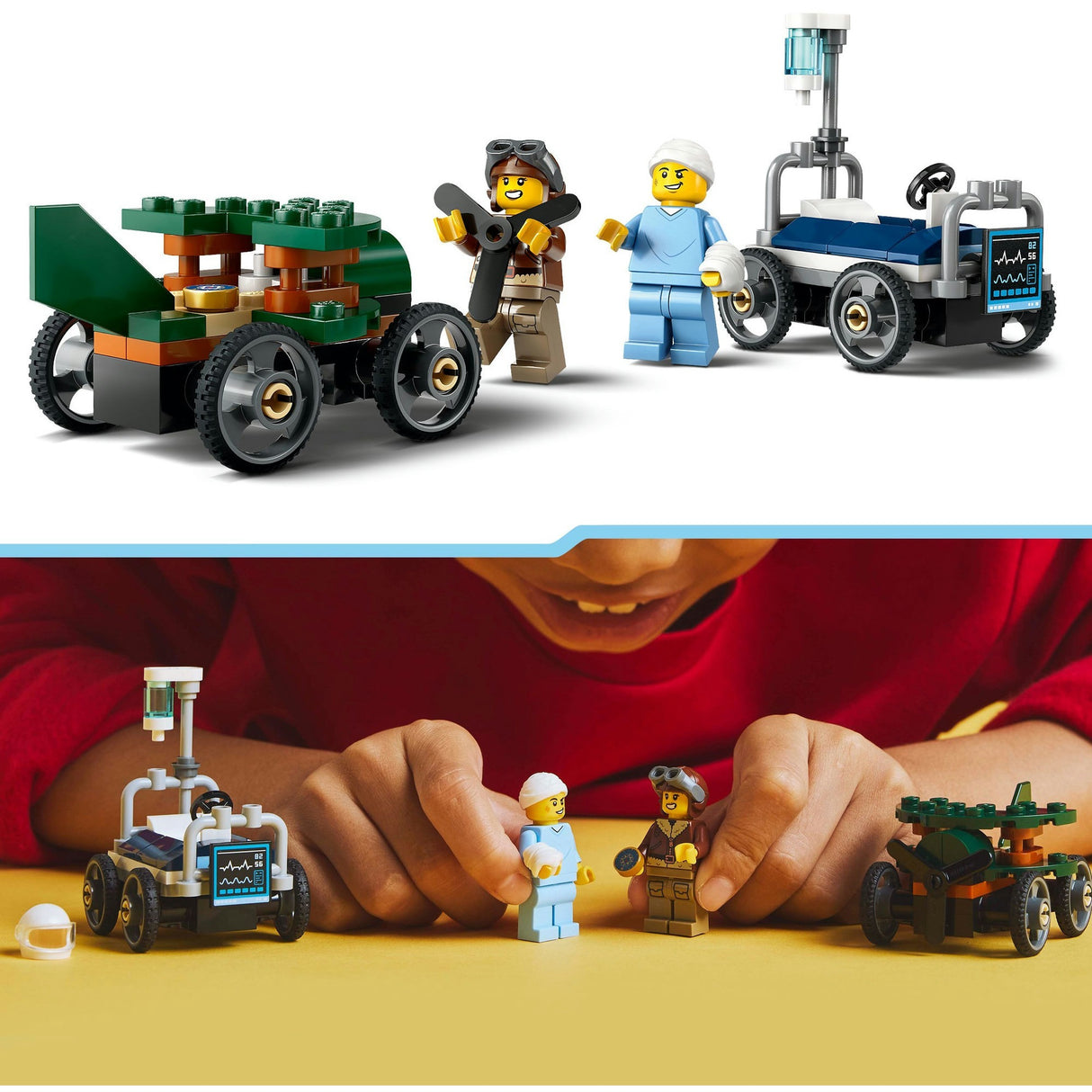 Lego City 60459 Rennwagenpaket: Flugzeug vs. Krankenhausbett