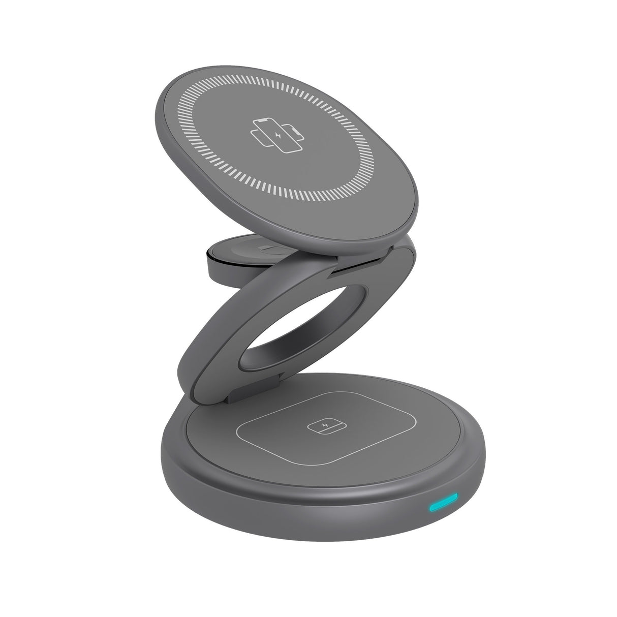 Icy Box 3-in-1 faltbares kabelloses Ladepad (anthrazit, ib-sh101-ch)