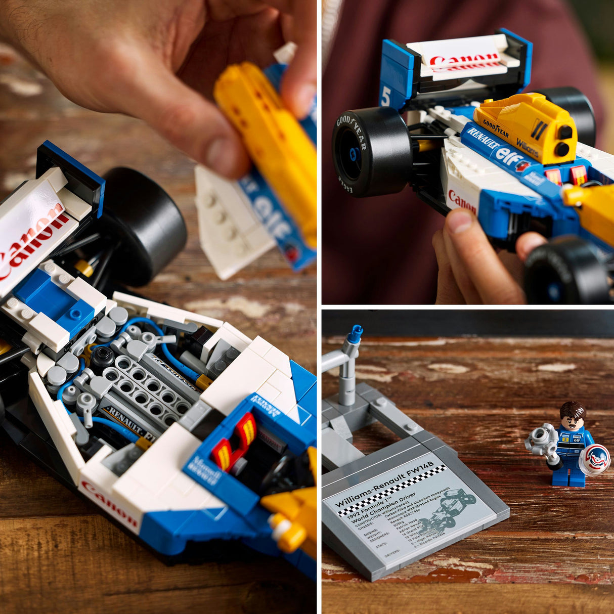 Lego-Ikonen 10353 Williams Racing FW14B und Nigel Mansell