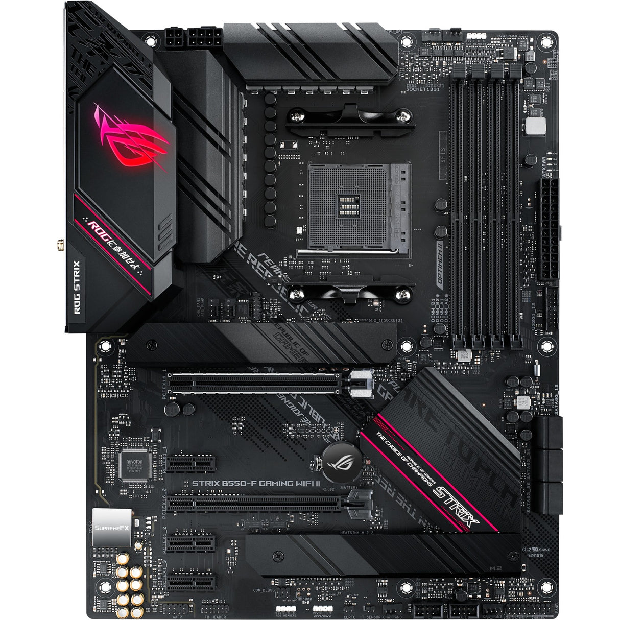 Asus ROG Strix B550-F Gaming Wi-Fi II Sockel AM4 Motherboard (Schwarz, RAID, GB-LAN, Wi-Fi 6, BT, Sound, ATX)