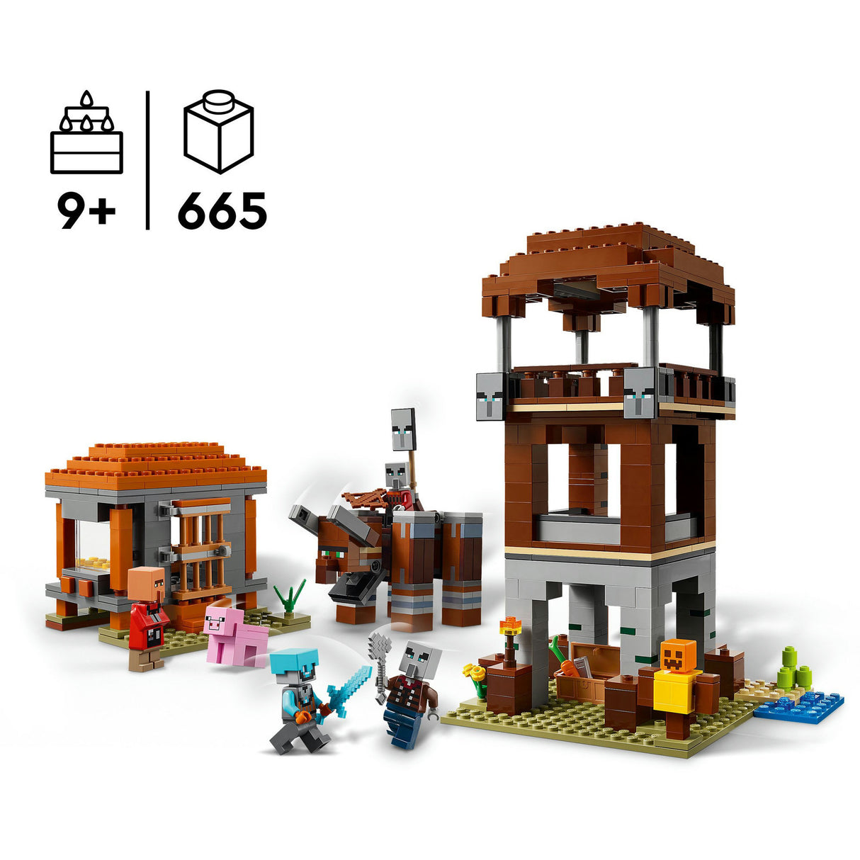 Lego 21278 Minecraft Der Plünderer-Außenposten und Zerstörer