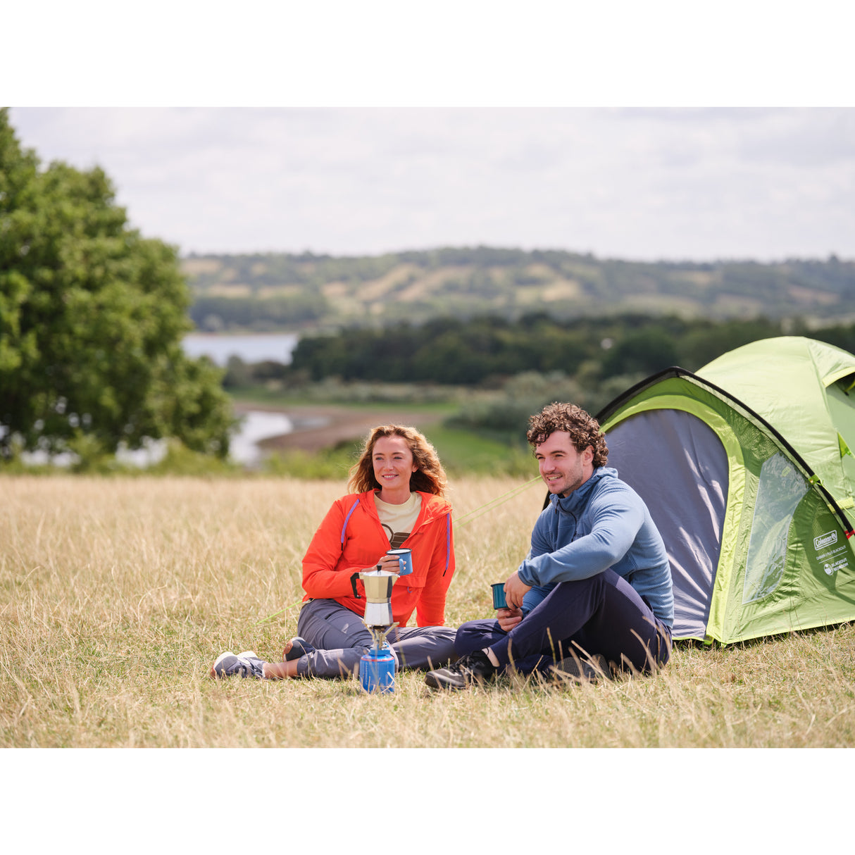 Coleman darwin 2 plus blackout tent – 2 persoons koepeltent - blackout bedroom technology – met luifel - groen