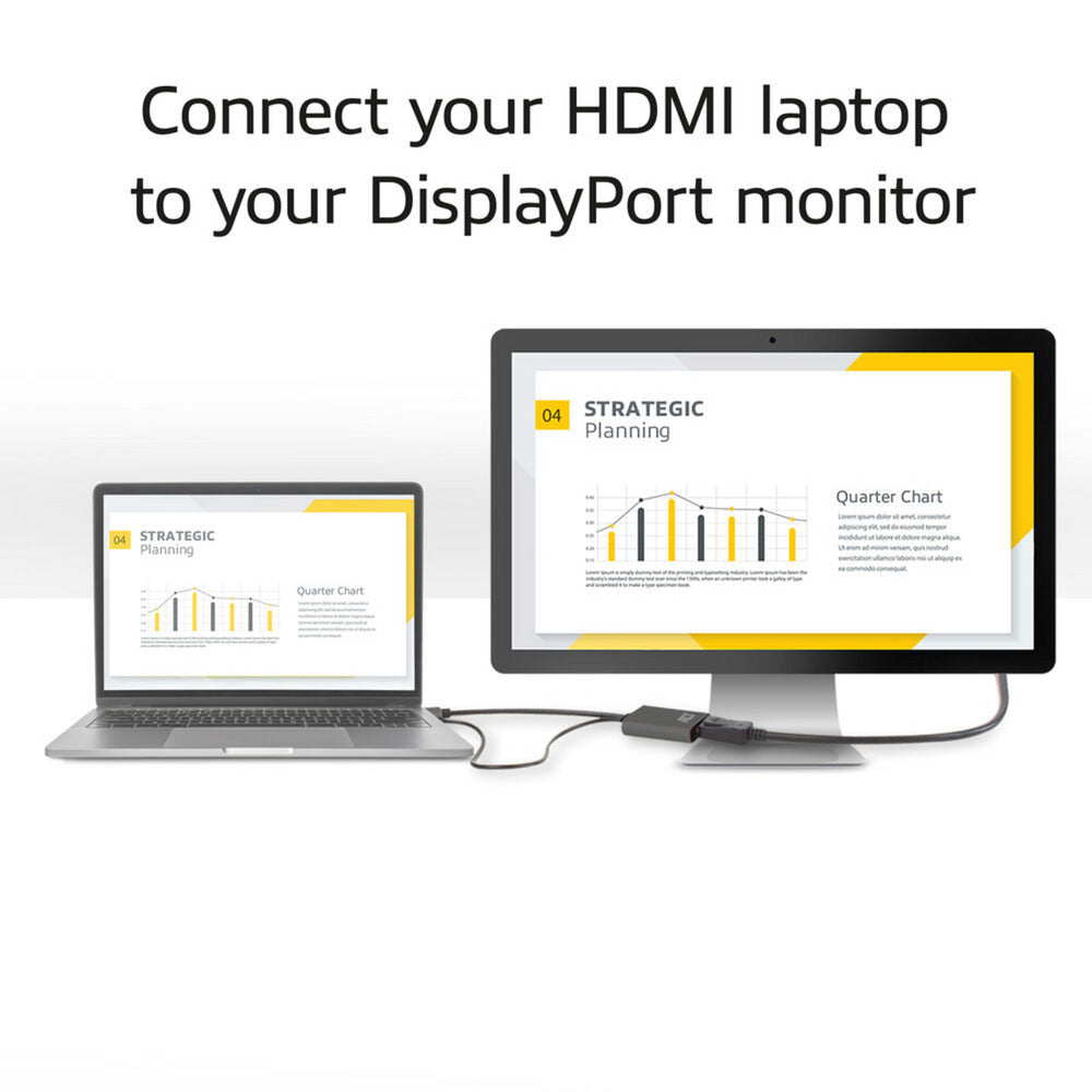 Act-Konnektivität HDMI-zu-DisplayPort-Adapter, 4K@60Hz (Schwarz)