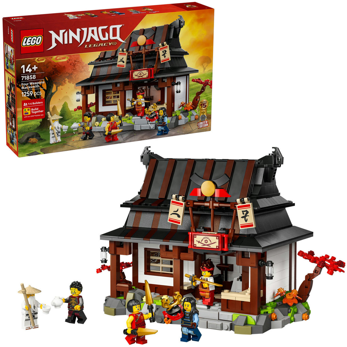 Lego 71858 Ninjago 15-jähriges Jubiläum Schmiede die vier Waffen