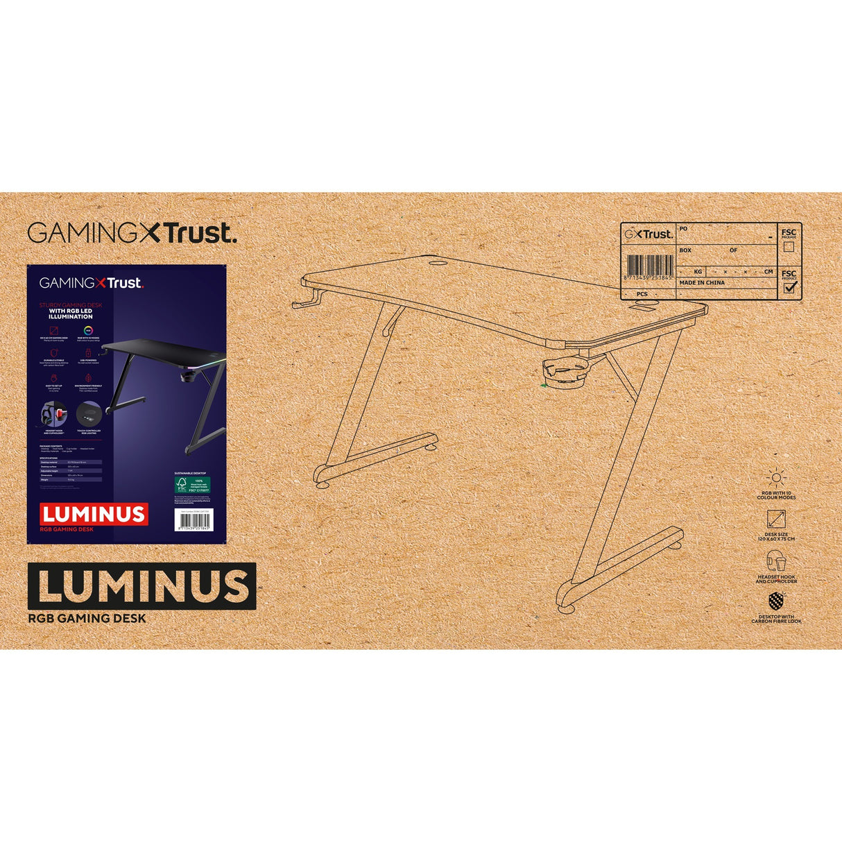 Vertrauen Sie dem GXT 709 Luminus RGB-Gaming-Schreibtisch
