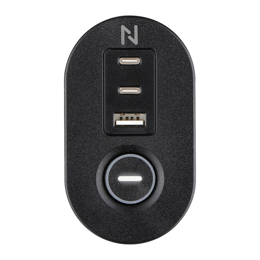 Neomounts ds22-840bl6 Tischsteckdose mit Klemme, 1,4 m, Innenbereich, Typ F, Kunststoff, schwarz, Stromversorgung