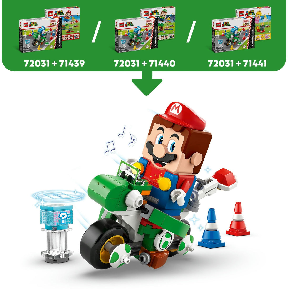 Lego Super Mario – Mario Kart – Yoshi-Crosser Konstruktionsspielzeug (72031)