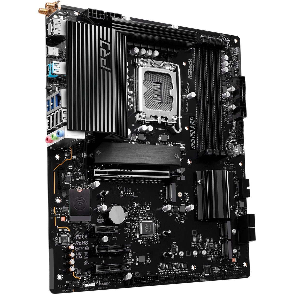 Asrock Z890 Pro-A WiFi Sockel 1851 Motherboard (schwarz, RAID, 2,5 GB-LAN, WiFi 6e, BT, Sound, ATX)