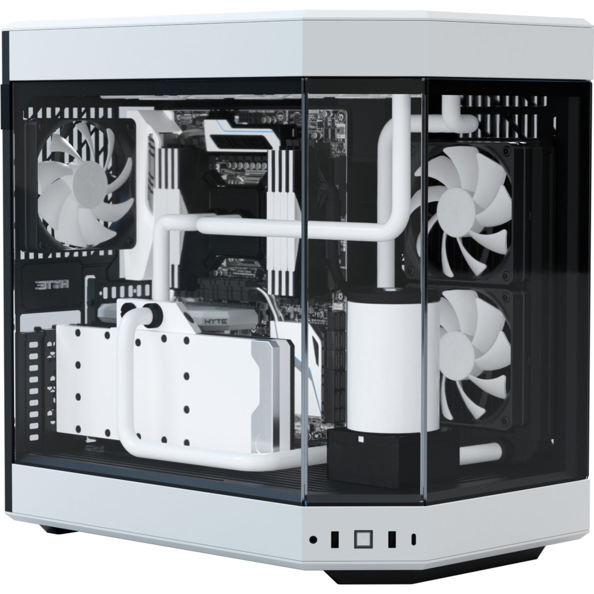 Hyte y60 Midi-Tower-Gehäuse (weiß schwarz | 3x USB-A | gehärtetes Glas)