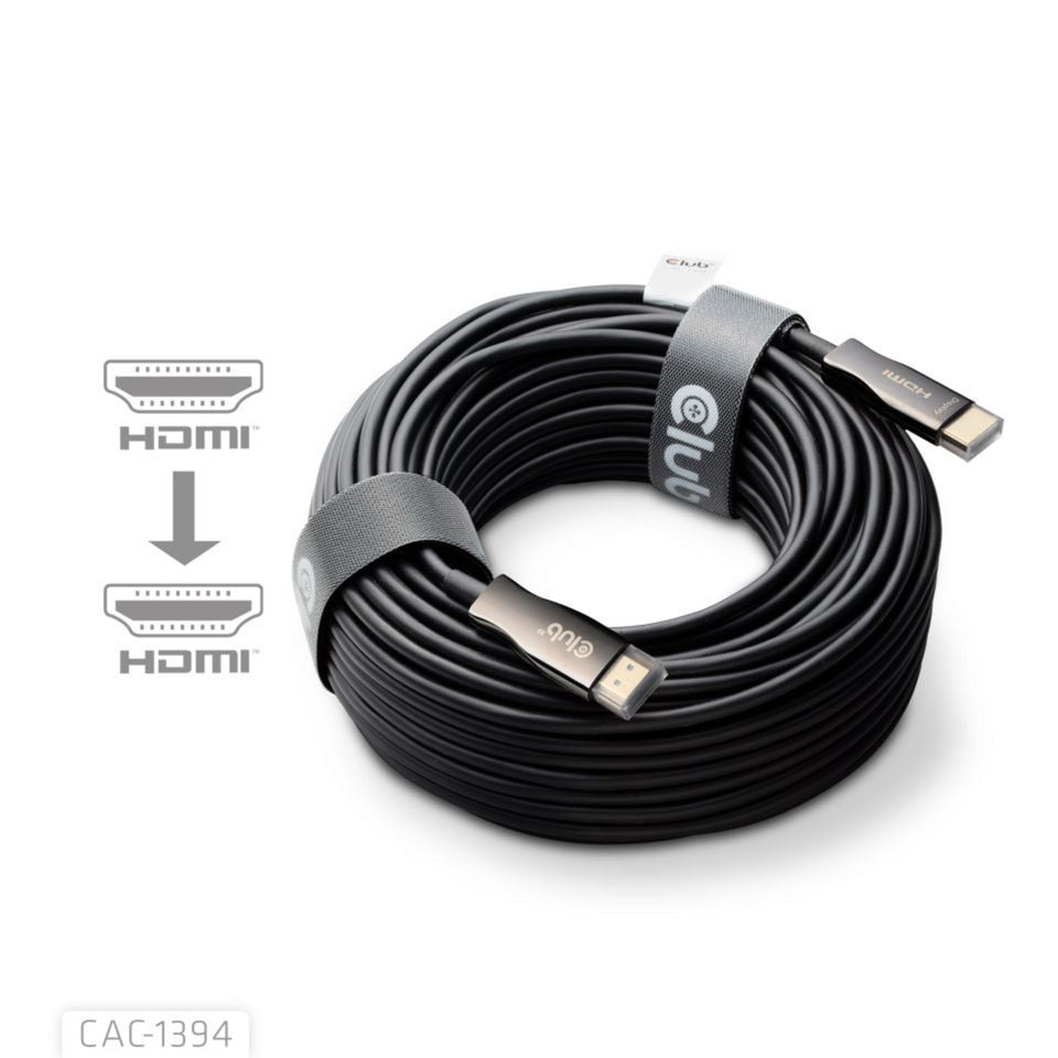 Club 3D HDMI-Hybrid-AOC-Kabel 8K60Hz 4K120Hz, 100 m Kabel (schwarz)