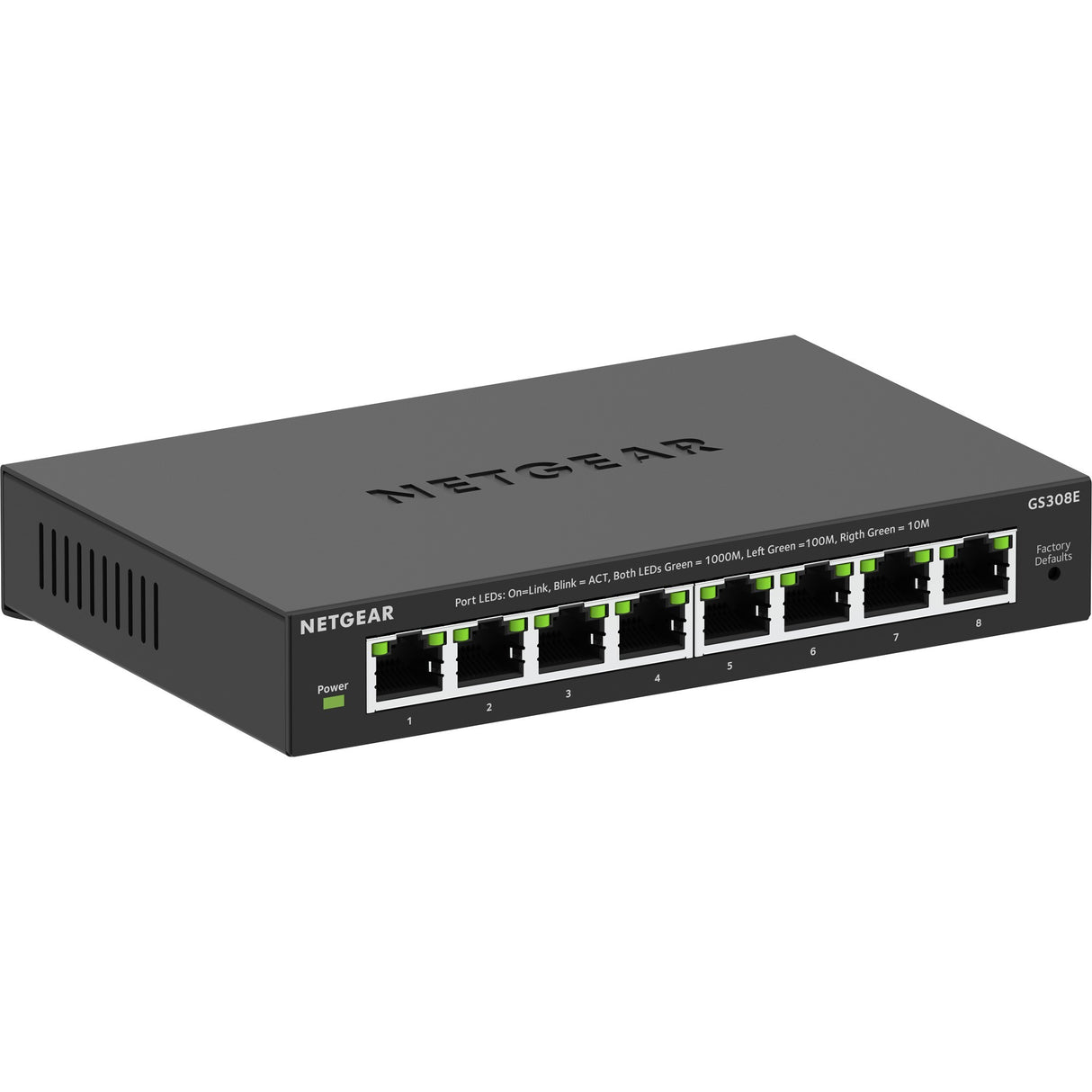 Netgear 8-Port Gigabit Ethernet Plus Switch (GS308EV4) (Schwarz)