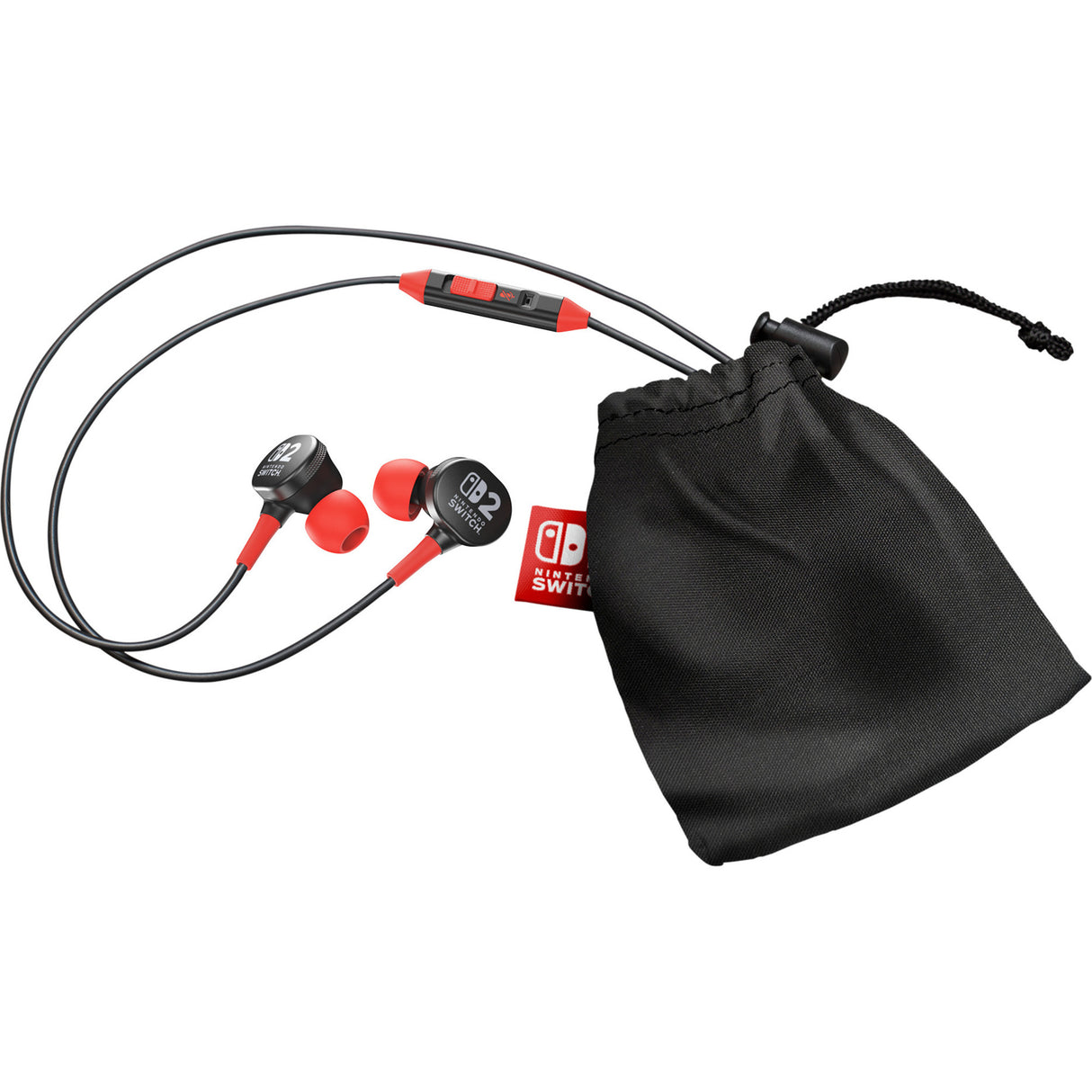 Powera kabelgebundene Ohrhörer für Nintendo Switch 2 In-Ear (schwarz rot, Nintendo Switch 2, Nintendo Switch, Nintendo Switch – OLED-Modell, Nintendo Switch Lite)