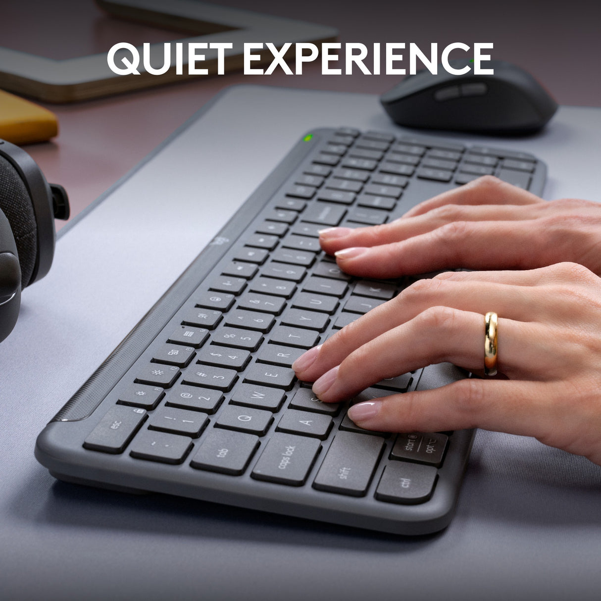 Logitech MK950 Signature Slim Wireless-Desktop-Set (Graphit, US-internationales Layout (QWERTY), 400–4000 dpi)