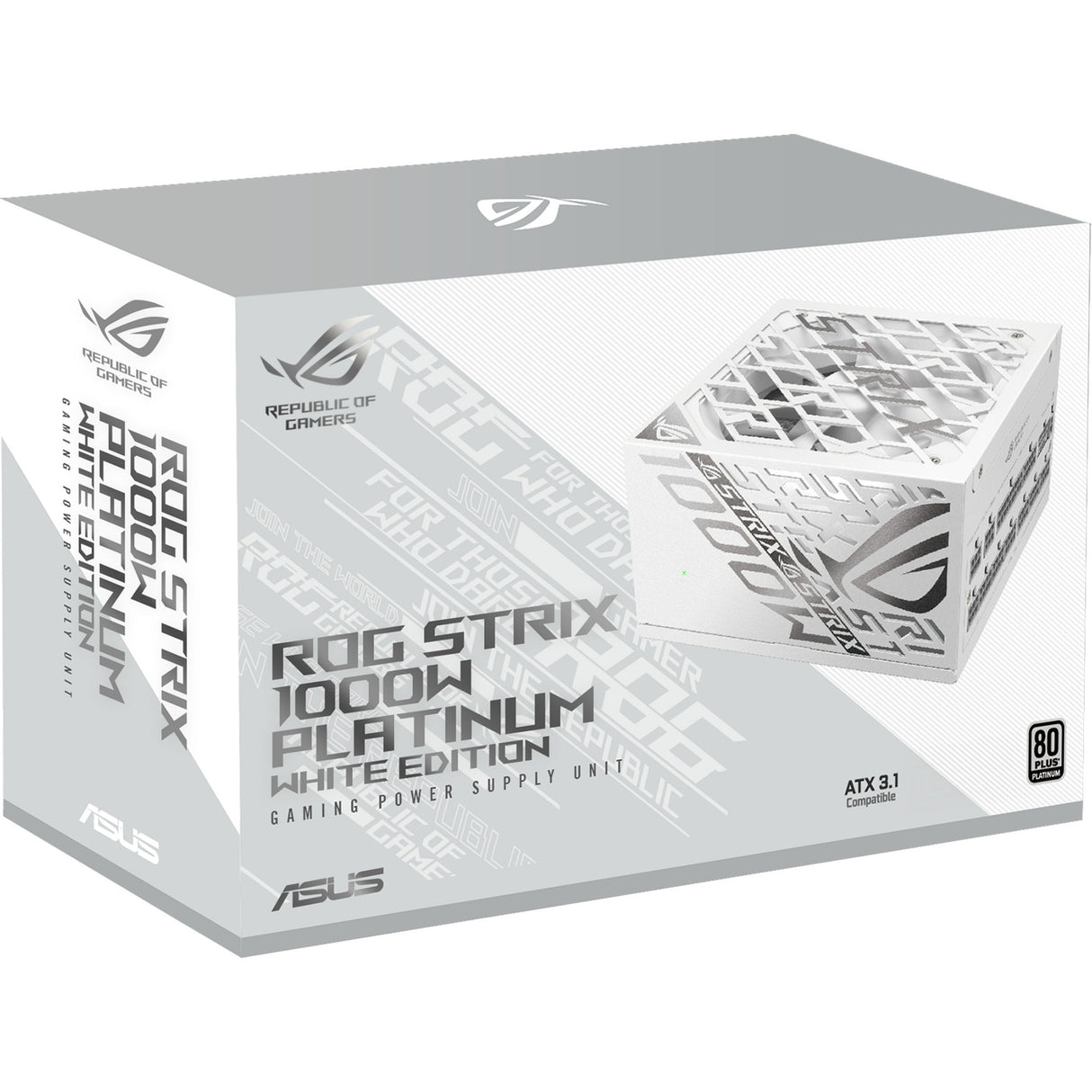 Asus Rog Strix Platinum White Edition modulares 1000-Watt-Netzteil (weiß, 1x 12V-2x6, 4x PCIe)