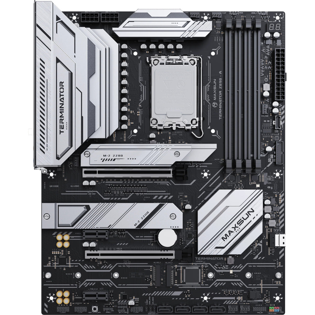 Maxsun ms-terminator z890-a socket 1851 moederbord (zwart, raid, 2.5 gb-lan, sound, atx)