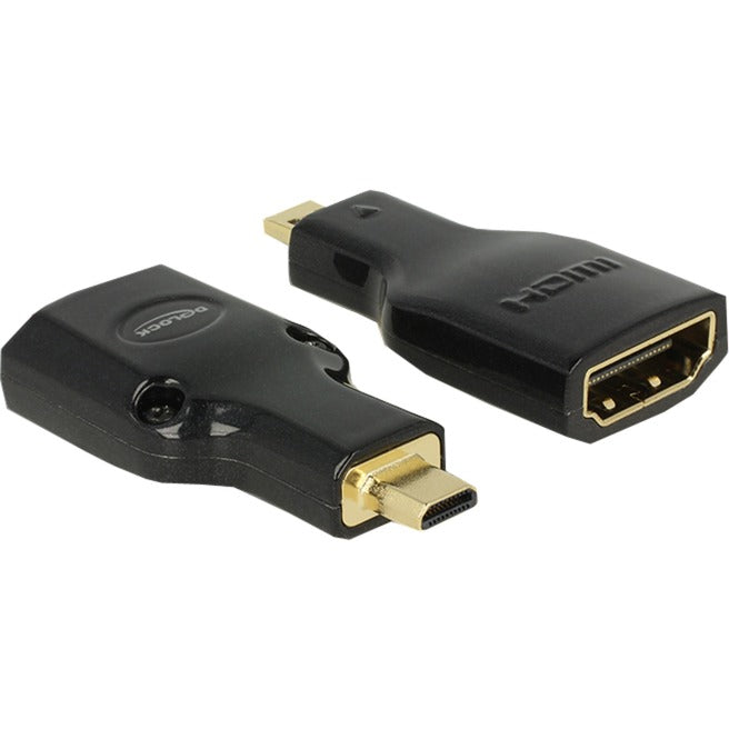 Delock Micro-HDMI-D Stecker auf HDMI-A Buchse Adapter (schwarz)
