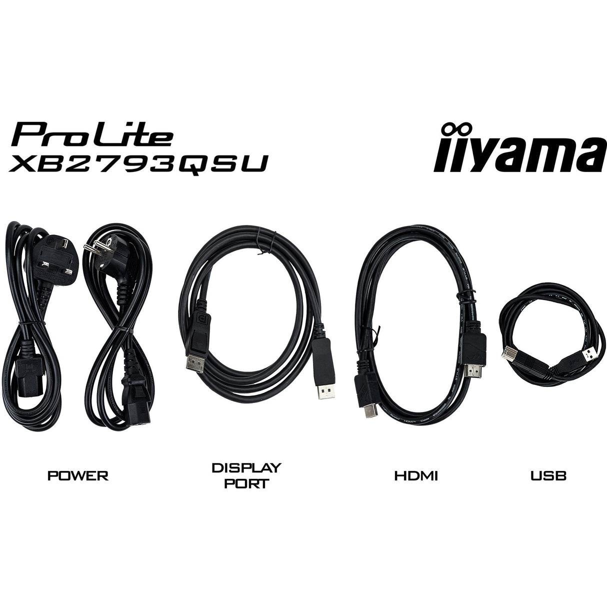 Iiyama prolite xb2793qsu-b1 27 monitor (zwart (mat), hdmi, displayport, usb, audio)