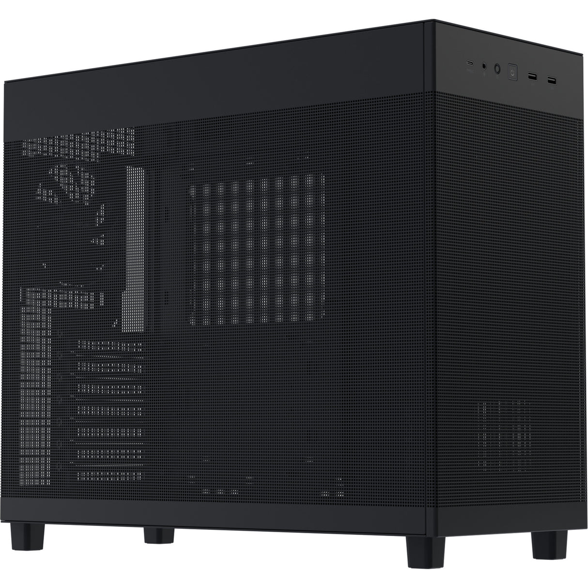 Asus prime ap303 - mesh panel midi tower behuizing (zwart | 2x usb-a | 1x usb-c)
