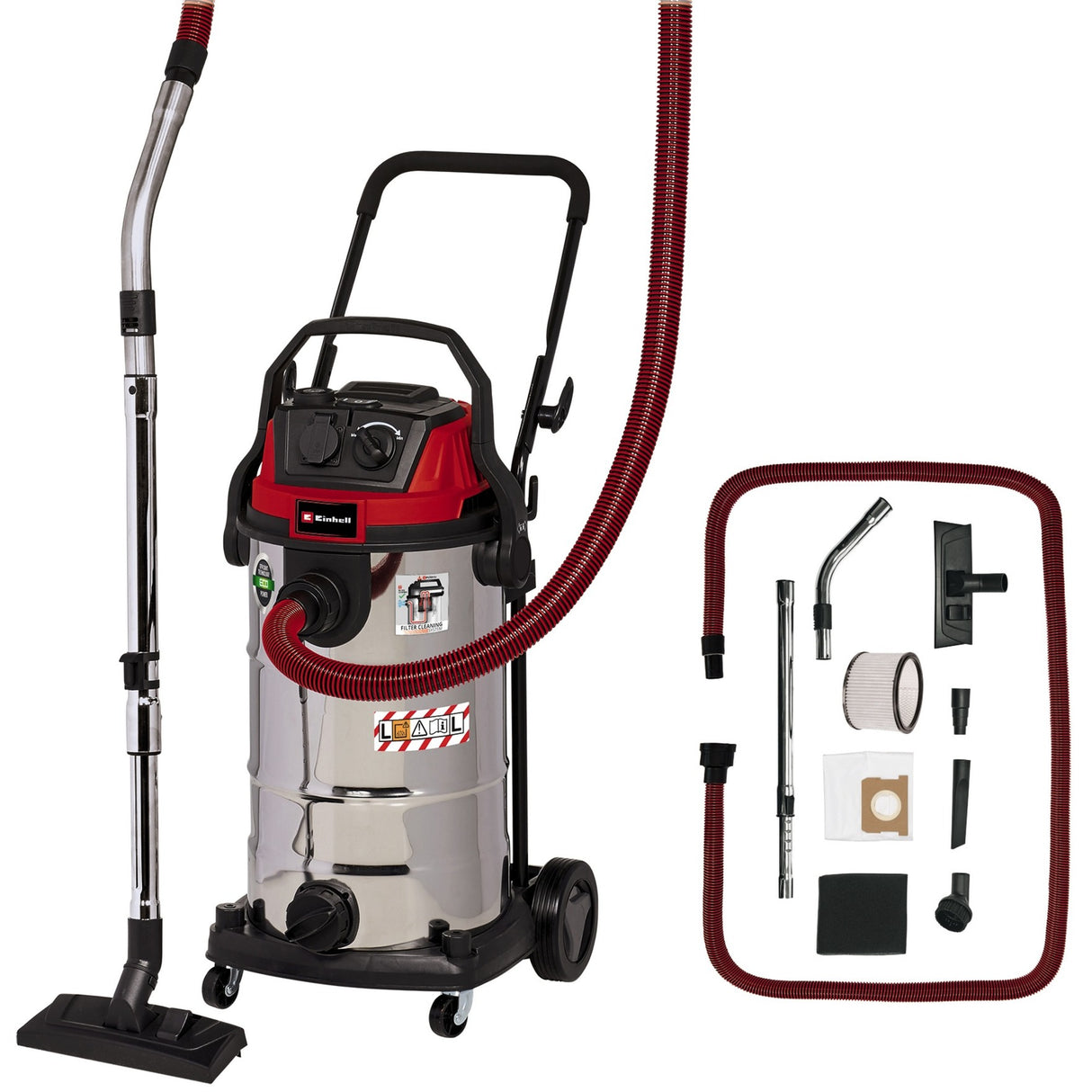 Einhell te-vc 2340 sacl Nass- und Trockensauger (burgunderroter Edelstahl)