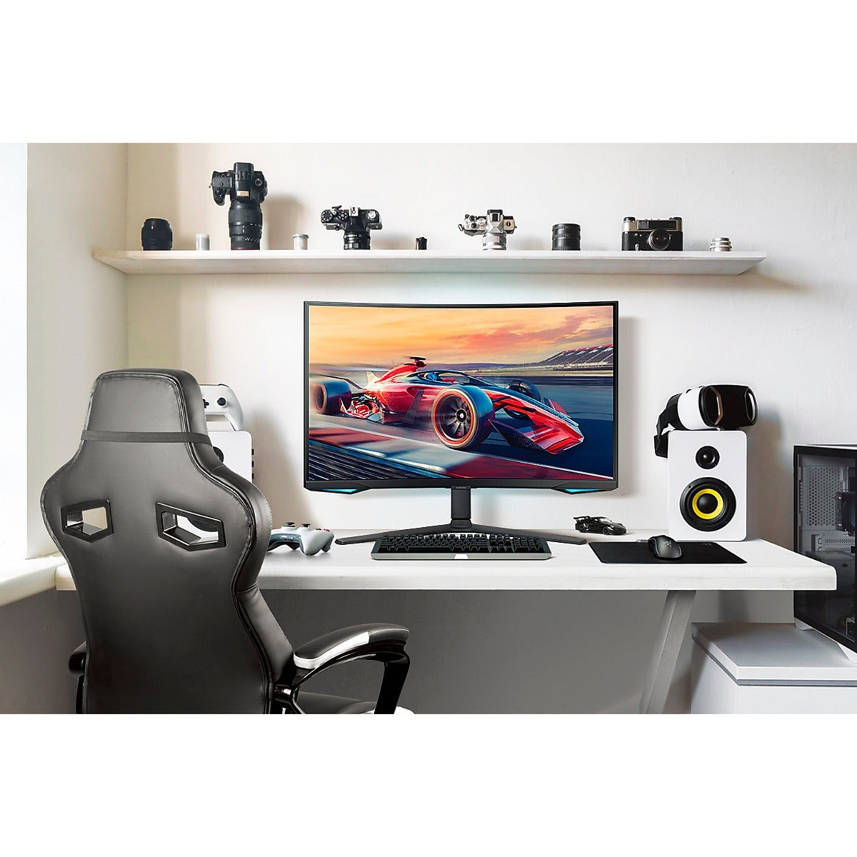 Samsung Odyssey Neo G7 S32BG750NP 32 4K UHD gebogener Gaming-Monitor (Schwarz, 2x HDMI, Display Port, 2x USB-A, USB-B, 165 Hz)