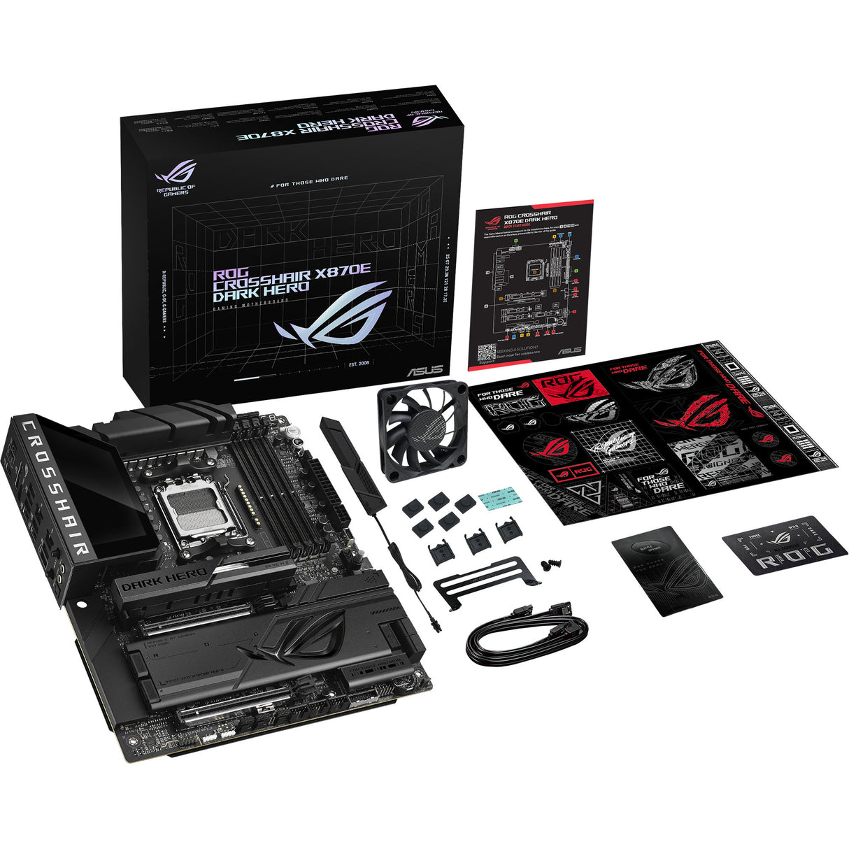 Asus rog crosshair x870e dark hero socket am5 moederbord (raid, 10gb-lan, 5gb-lan, wi-fi 7, bt, sound, atx)