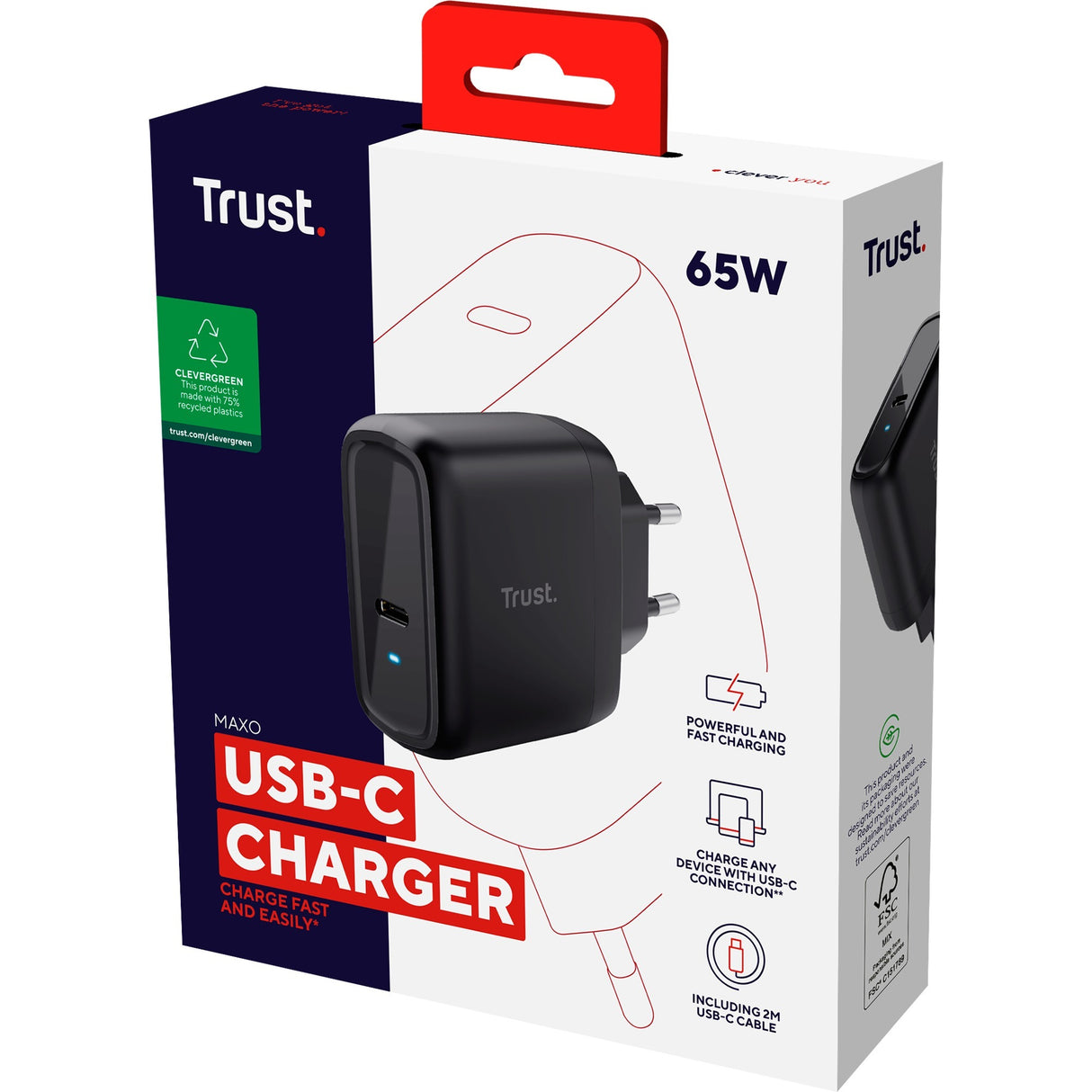 Trust Trust Maxo USB-C-Ladegerät von 65 W.