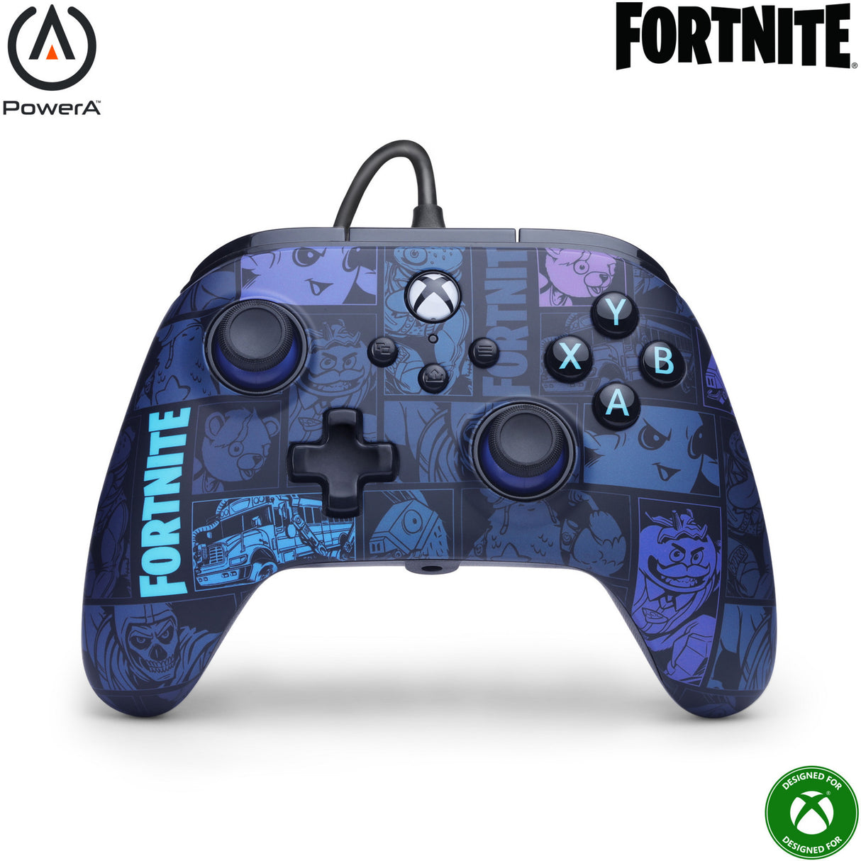 Powera Advantage Controller mit Kabel für die Xbox Series x|s – Fortnite: Victory Royale (dunkelblau, Xbox Series x|s, Xbox One, PC)