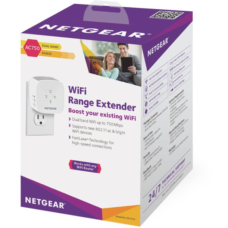 Netgear EX3110 – AC750 WLAN Range Extender Access Point (weiß)