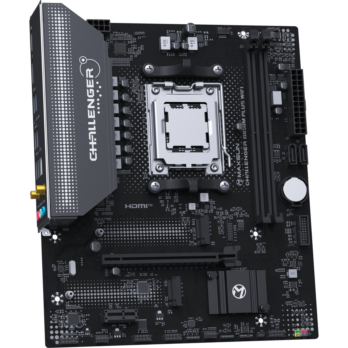 Maxsun ms-challenger b850m plus wifi socket am5 moederbord (zwart, raid, gb-lan, wlan, bt, sound, µatx)