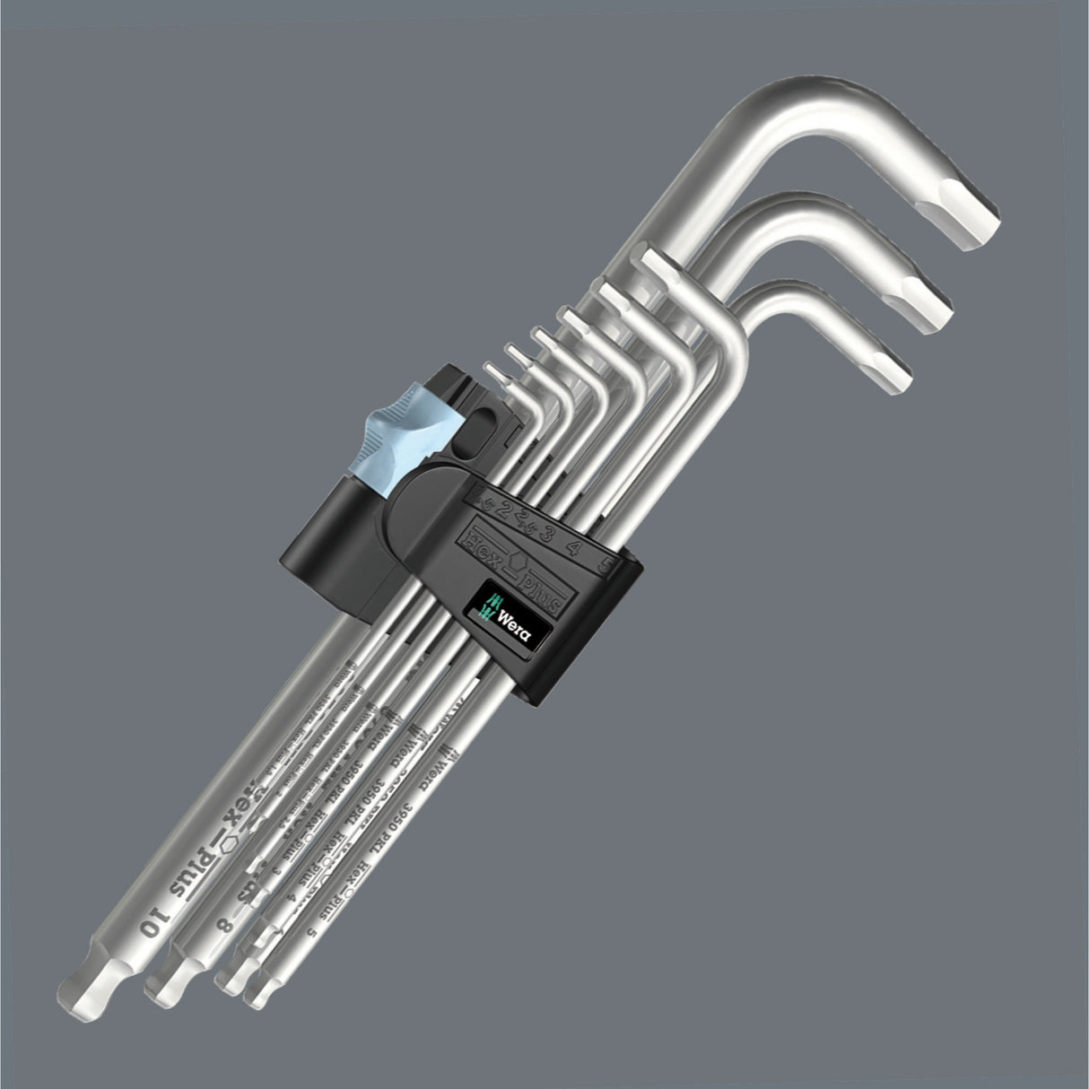 Wera Innensechskantschlüsselsatz 3950 9 Hex-Plus Edelstahl 1 (Edelstahl, 9-teilig, 1,5 mm bis 10 mm)