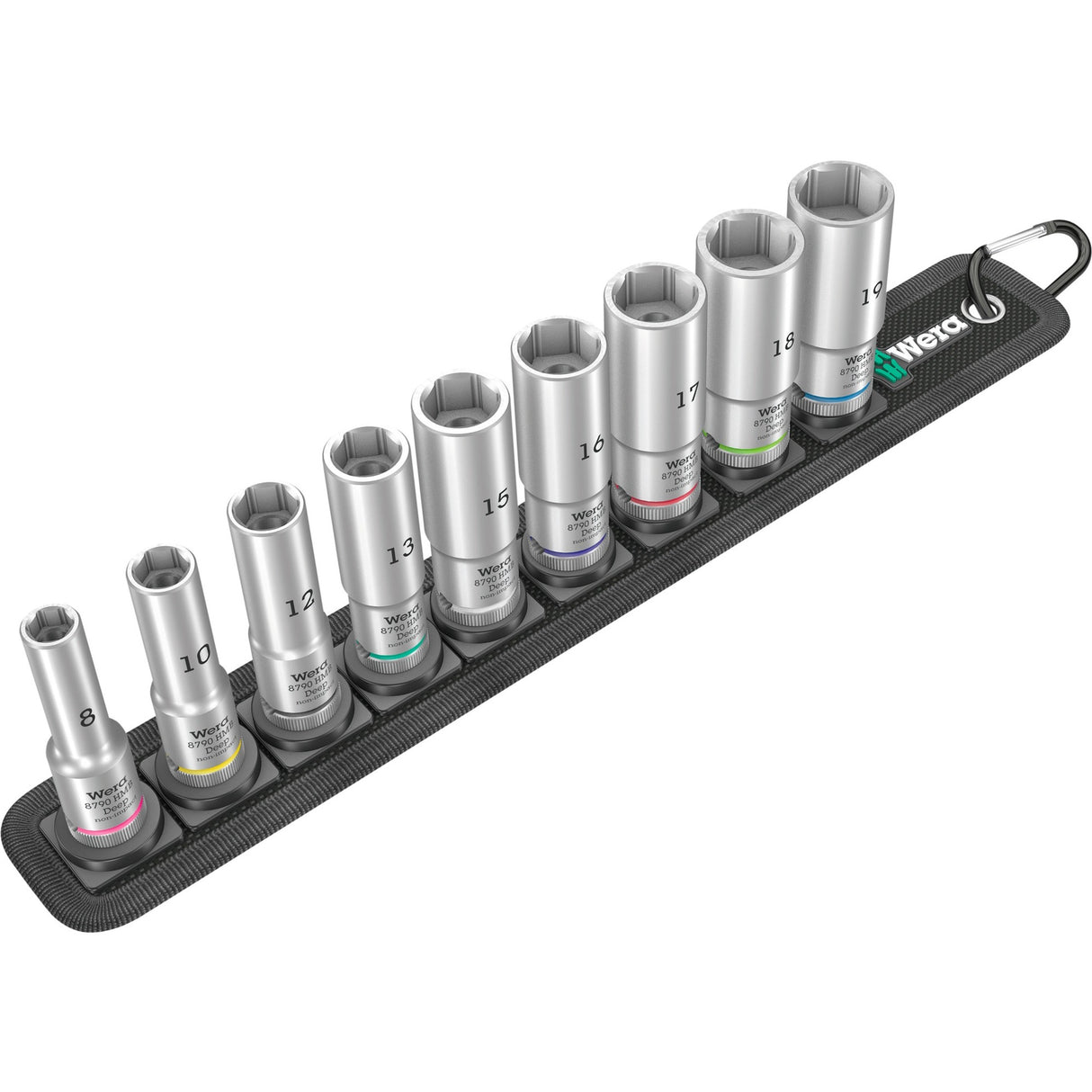 Wera Belt B Deep 1 Steckschlüsselsatz, mit 3 8 -Antrieb, 9-teiliger Steckschlüssel (schwarz)