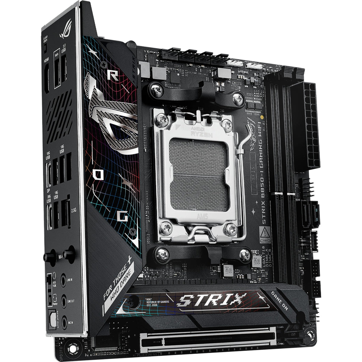 Asus ROG Strix B850-I Gaming Wi-Fi Sockel AM5 Motherboard (2,5 GB-LAN, Wi-Fi 7, BT, Sound, Mini-ITX)
