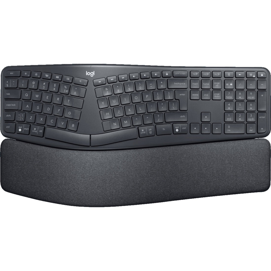 Logitech K860 Ergo-Tastatur (schwarz, 100 %, Bluetooth, US-internationale ISO)