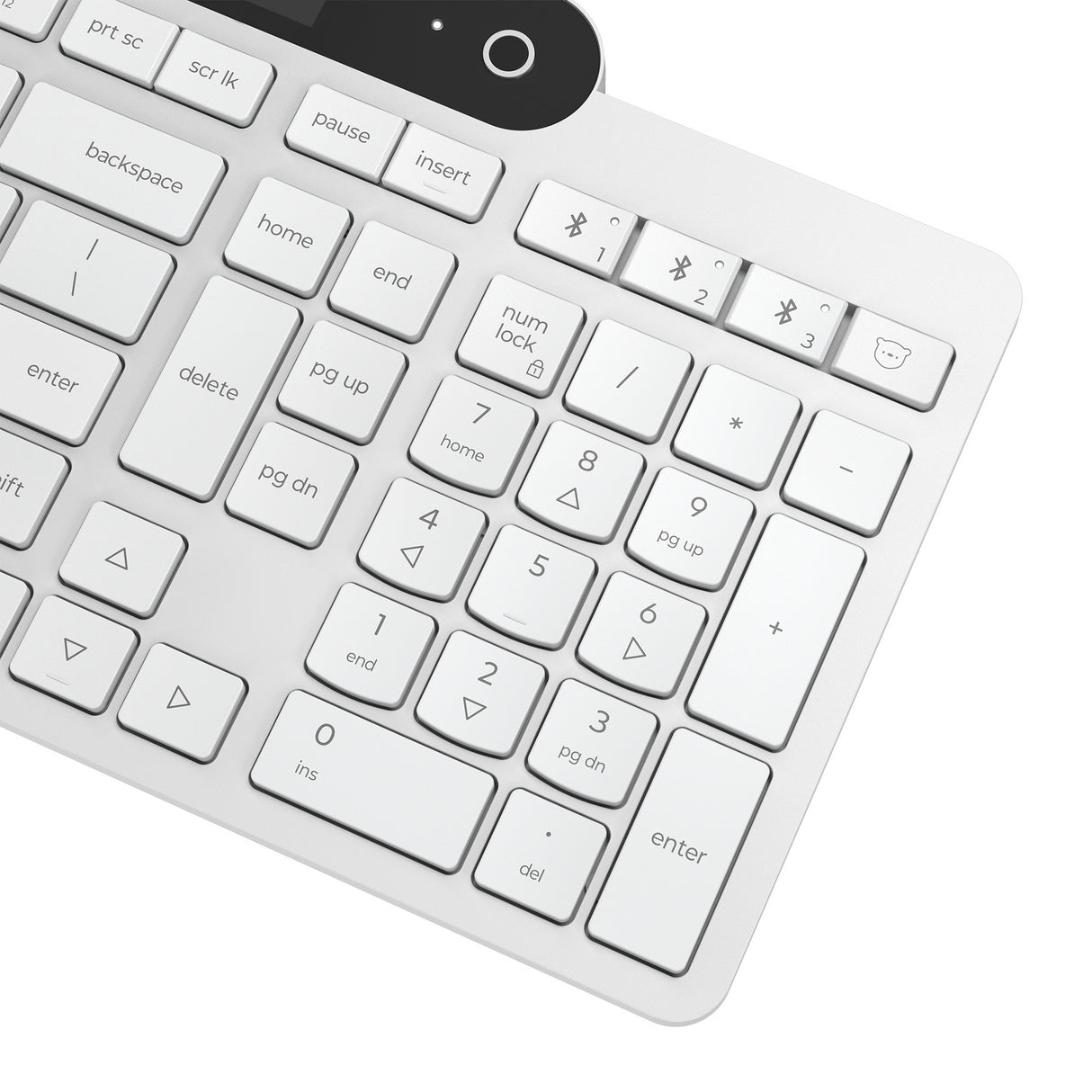 Lenovo 800 self-charging bluetooth keyboard (wit, us lay-out (qwerty), plunger, 100%, plunger switch, bluetooth 5.1, usb-c)