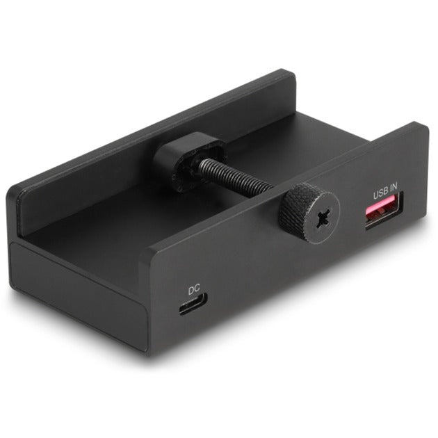 Delock externer 3-Port USB-Hub mit Feststellschraube (schwarz)