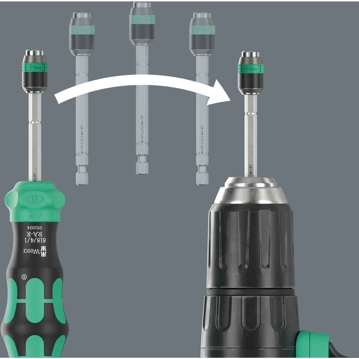 Wera kraftform kompakt 20 ra-r mit Tasche, 6-teiliges Bit-Set