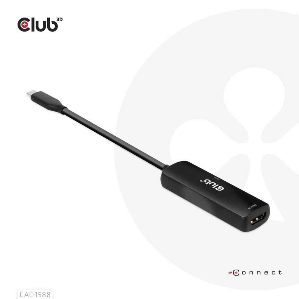 Club 3d usb-c naar hdmi 2.1+ pd 3.0 100 watt adapter (zwart)