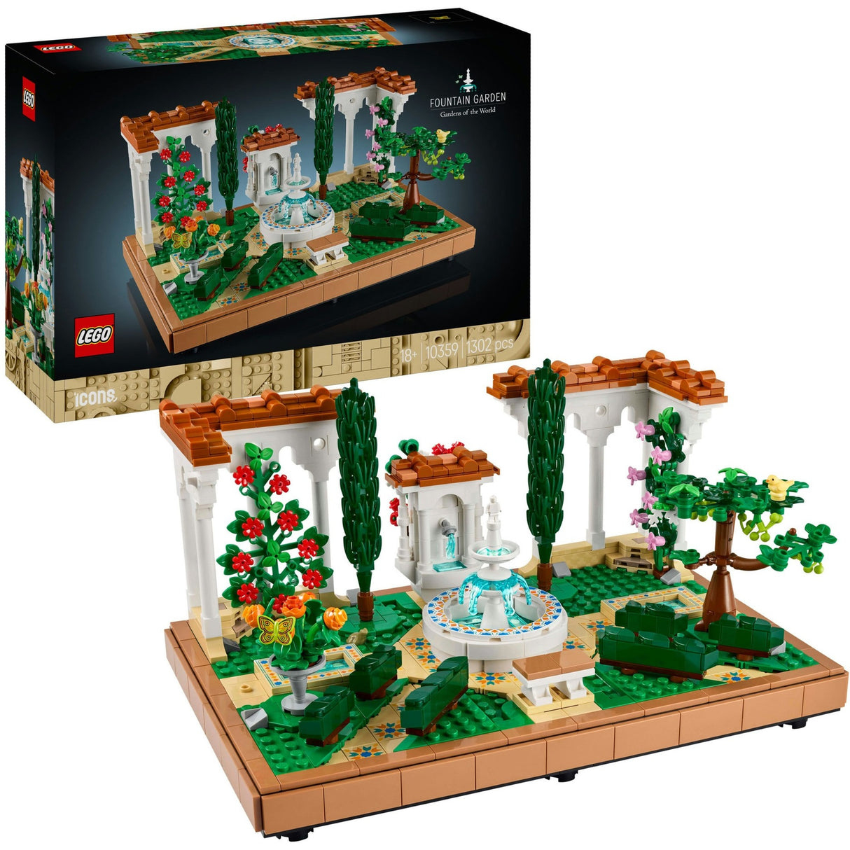 Lego Icons 10359 Garten mit Springbrunnen