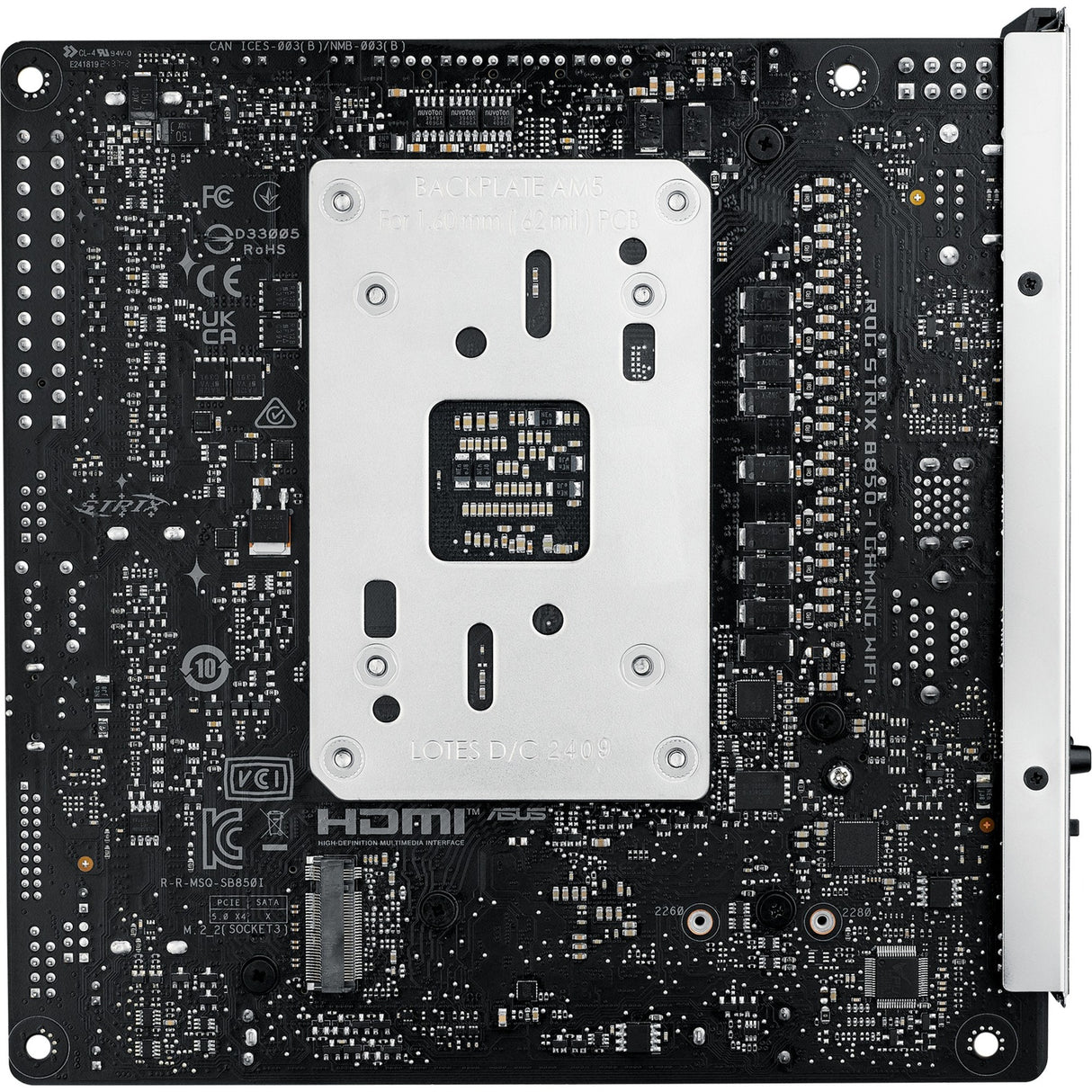 Asus ROG Strix B850-I Gaming Wi-Fi Sockel AM5 Motherboard (2,5 GB-LAN, Wi-Fi 7, BT, Sound, Mini-ITX)