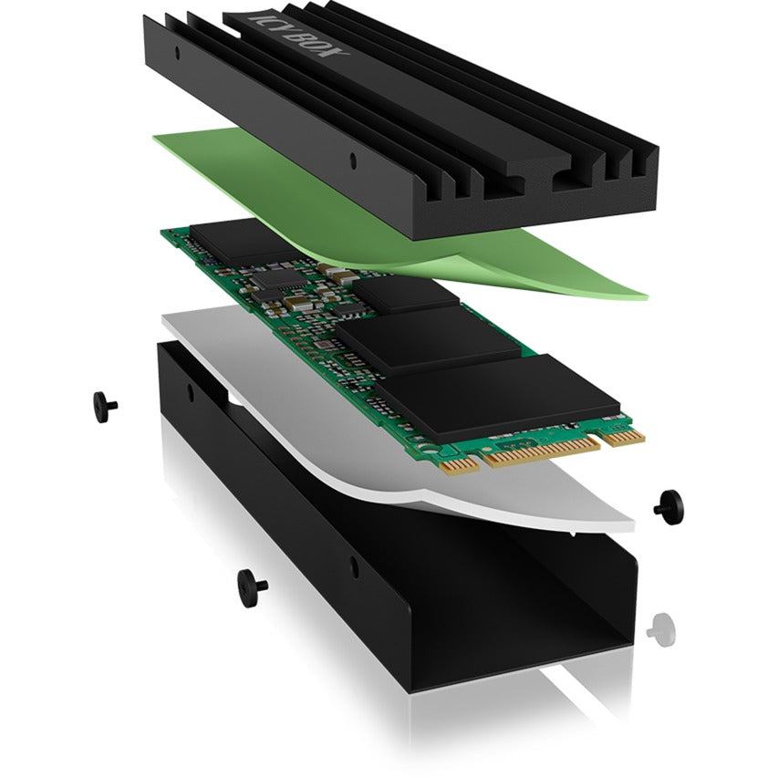 Icy Box ib-m2hs-ps5 Kühlkörper (schwarz, M.2 SSD Kühlkörper für Playstation 5)