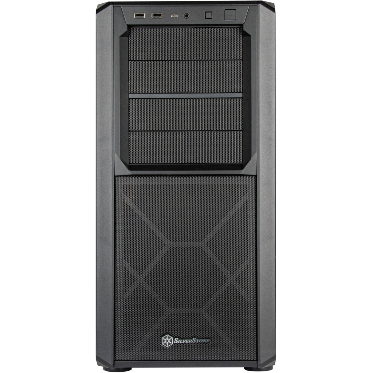 Silverstone sst-sed1-b Midi-Tower-Gehäuse (schwarz | 2x USB-A | 1x USB-C)