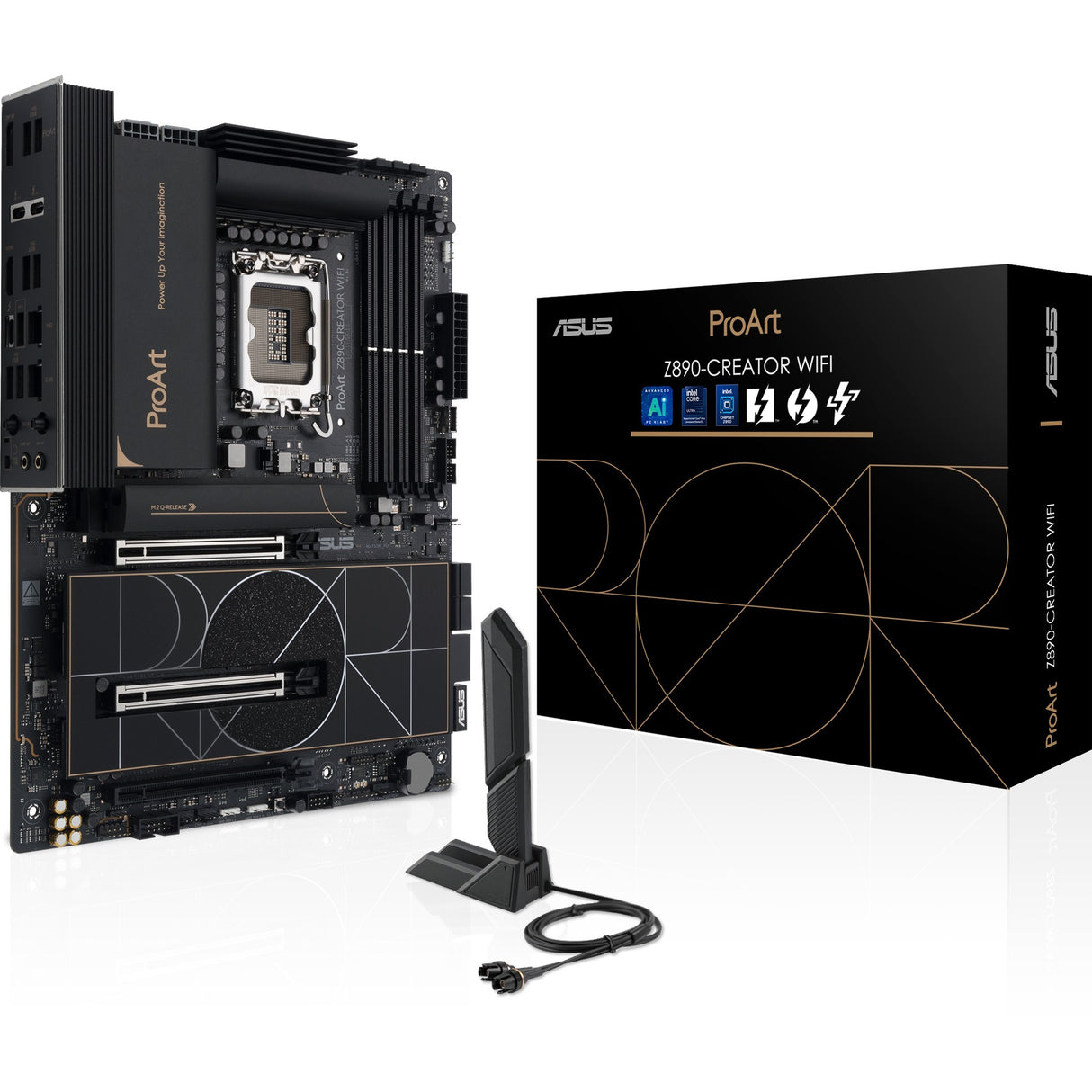 Asus ProArt Z890-Creator WiFi Socket 1851 Motherboard (RAID, 2,5 GB-LAN, 10 GB-LAN, Wi-Fi 7, BT, Sound, ATX)