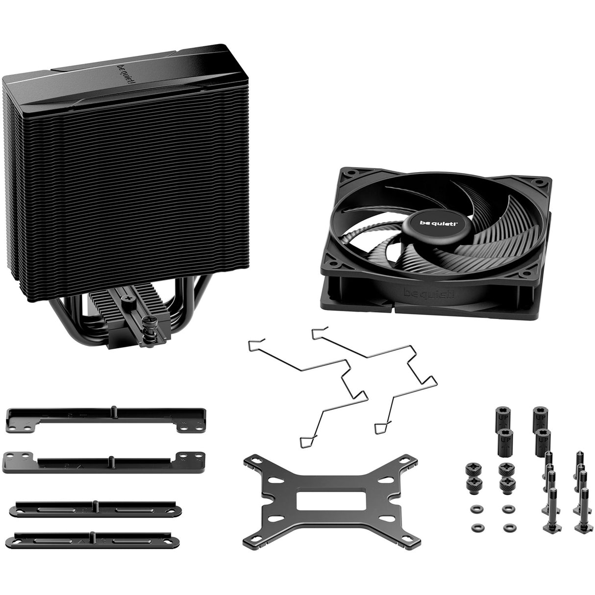 Ruhig sein! Pure Rock 3 Black CPU-Kühler (Schwarz, 4-Pin-PWM-Lüfteranschluss)