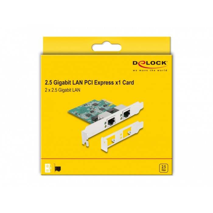 Delock PCI Express X1 -Karte zu 2 x RJ45 2,5 Gigabit Lan Rt