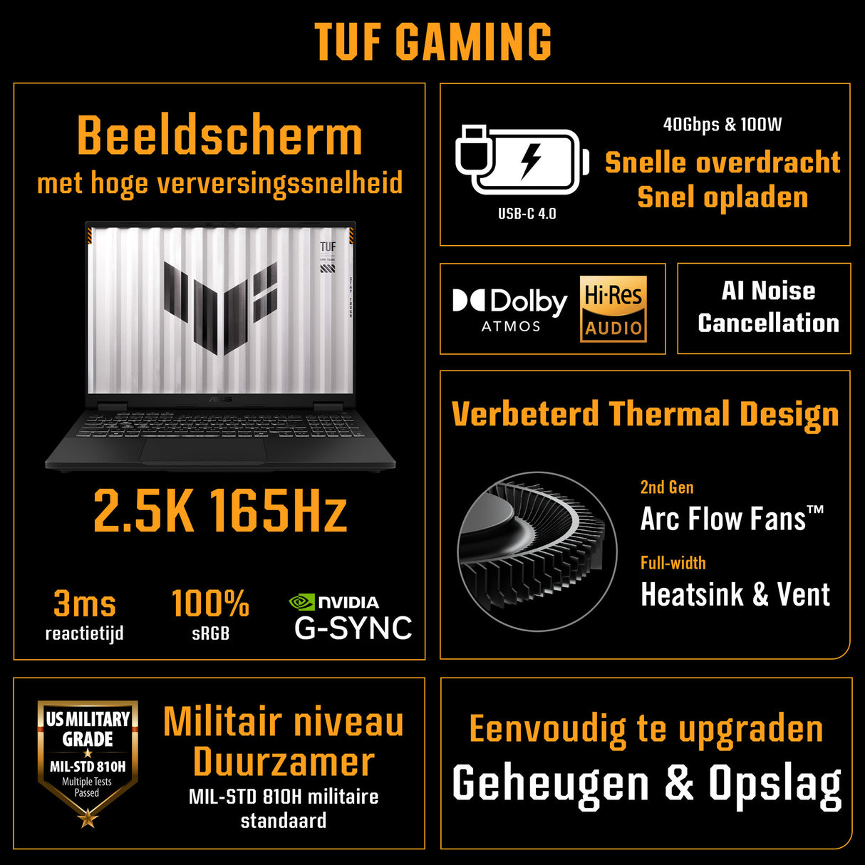 Asus tuf gaming a14 fa401km-rg003w 14 gaming laptop (grijs | ryzen ai 7 350 | rtx 5060 | 16 gb | 1 tb ssd)