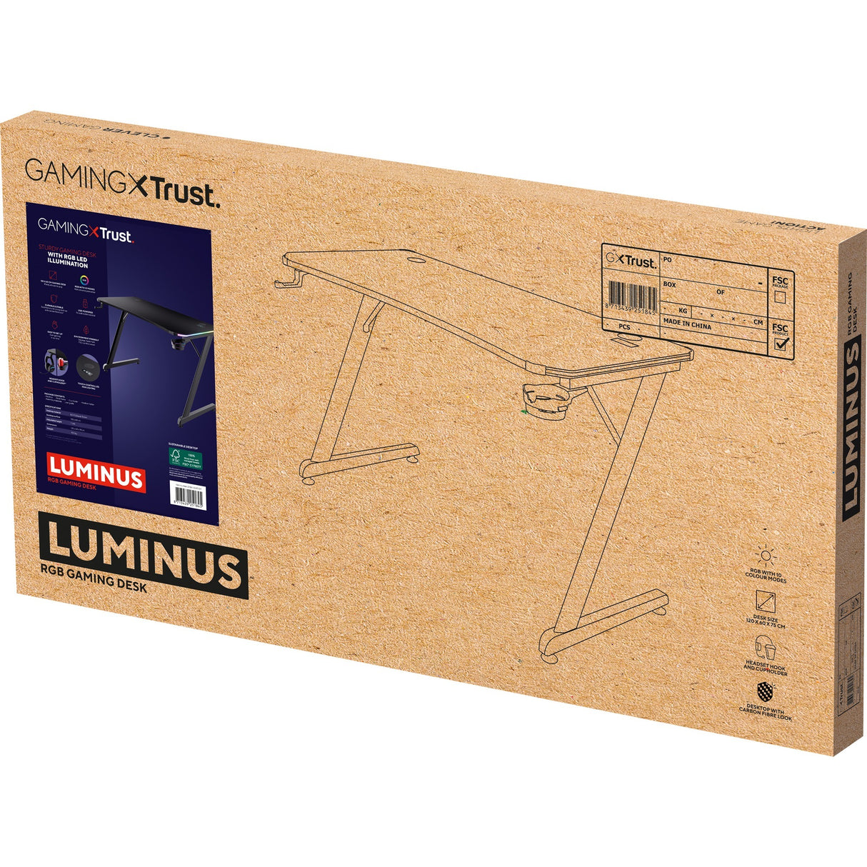 Vertrauen Sie dem GXT 709 Luminus RGB-Gaming-Schreibtisch