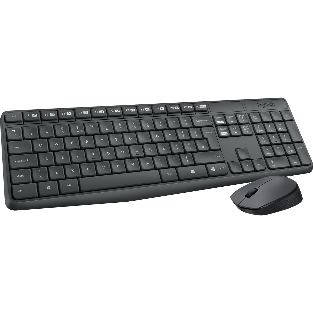 Logitech mk235 Wireless-Desktop-Set (schwarz, US-internationales Layout (QWERTY))