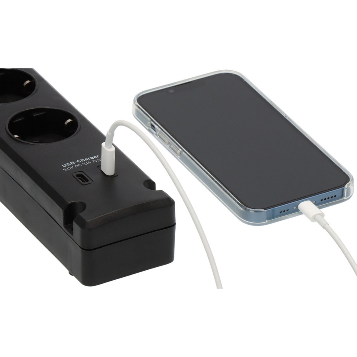 Brennerstuhl Bremounta Steckdosenleiste mit 2 USB C Ladebuchsen | 5-fach | schwarz | 3m h05vv-f 3g1,5 - 1150660415