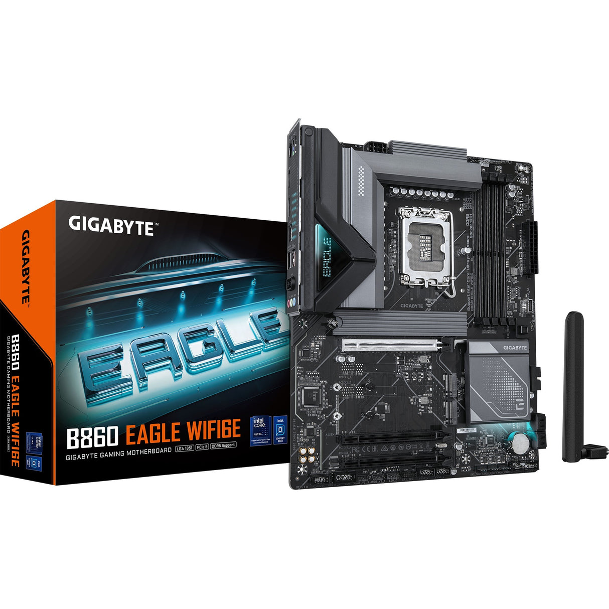 Gigabyte B860 Eagle WiFi6e, ATX, LGA1851, Intel B860, 4x DDR5, 2,5 GBE, Wi-Fi 6e, BT 5.3, USB Typ-C